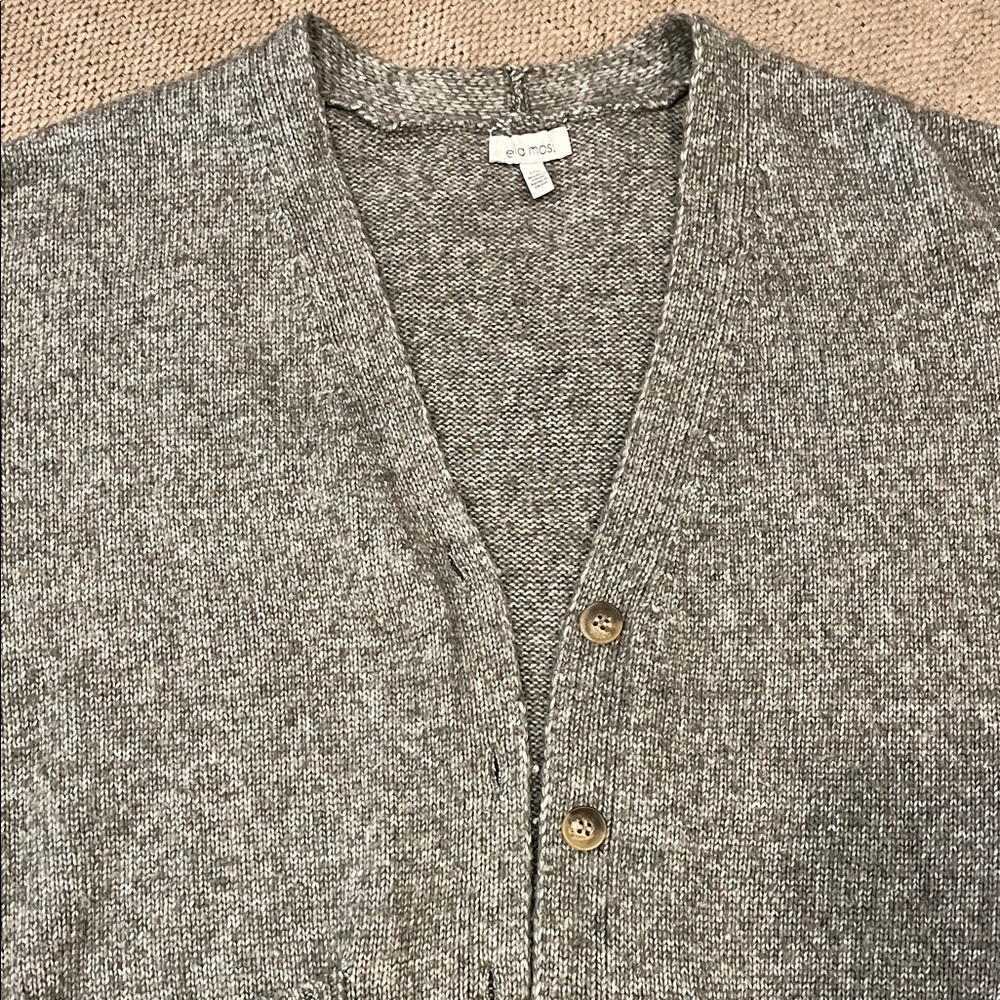 Ella Moss Heathered Gray Cardigan Sweater - Picture 4 of 6